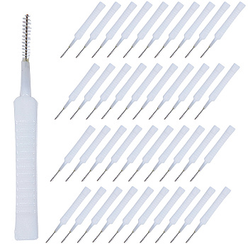 Small Plastic Bathroom Shower Head Hole Cleaning Brush, Multi-Use Nozzle Cleaner, for Keyboard Phone, Snow, 64x78x2.5mm, 10pcs/set