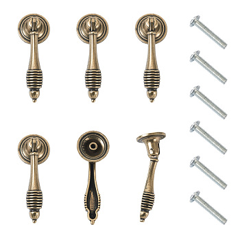 Zinc Alloy Drawer Hanger Handle, with Iron Screw, Cabinet Hardware Supplies, Antique Bronze, 69x24.5x16.5mm, Hole: 3mm