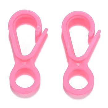 Plastic Lobster CLaw Clasps, Pink, 33x15.5x4.5mm, Hole: 7.5mm
