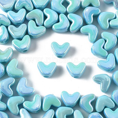 50Pcs UV Plating Opaque Acrylic Beads(MACR-YW0004-06E)-1