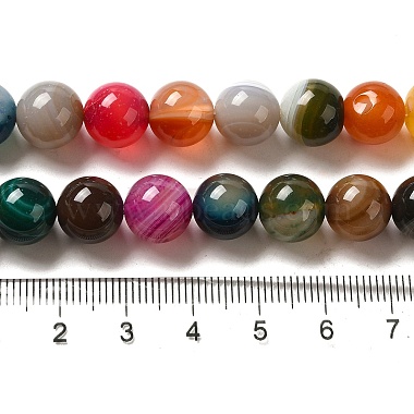 Natürlichen Edelstein Achat runde Perle Stränge(G-E234-16)-2