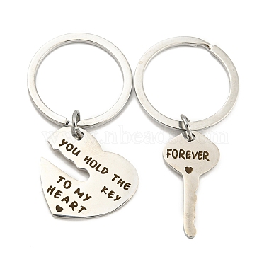 Valentine's Day Alloy Word You Hold The Key To My Heart Forever Couple Keychain(KEYC-F038-01P)-2