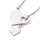 302 Stainless Steel Heart Puzzle Pendant Lariat Necklaces(NJEW-I118-01P)-3
