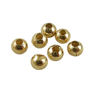 Eco-Friendly Brass Smooth Round Beads, Seamed Spacer Beads, Long-Lasting Plated, Cadmium Free & Lead Free, Golden, 5mm, Hole: 1.5mm(KK-D322-G-5mm-RS)