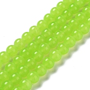 Natural & Dyed Malaysia Jade Bead Strands, Round, Lawn Green, 8mm, Hole: 1.0mm, about 48pcs/strand, 15 inch(G-A146-8mm-A09-01)