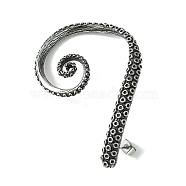 316 Surgical Stainless Steel Cuff Earrings, Octopus, Left, Antique Silver, 58.5x40.5mm(EJEW-E300-12AS-01)