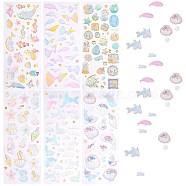 6Sheets 6 Style Epoxy Resin Sticker, for Scrapbooking, Travel Diary Craft, Mixed Patterns, 1sheet/style(DIY-SZ0003-79)