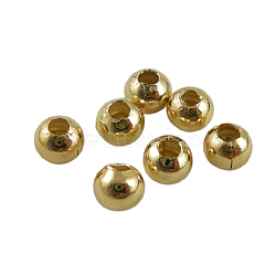 Eco-Friendly Brass Smooth Round Beads, Seamed Spacer Beads, Long-Lasting Plated, Cadmium Free & Lead Free, Golden, 5mm, Hole: 1.5mm(KK-D322-G-5mm-RS)