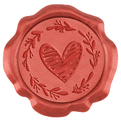 CHGCRAFT 50Pcs Adhesive Wax Seal Stickers, Envelope Seal Decoration, For Craft Scrapbook DIY Gift, Indian Red, Heart, 30mm(DIY-CA0006-13B)