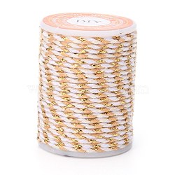4-Ply Cotton Cord, Handmade Macrame Cotton Rope, for String Wall Hangings Plant Hanger, DIY Craft String Knitting, Navajo White, 1.5mm, about 4.3 yards(4m)/roll(OCOR-Z003-D33)