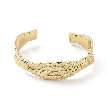 Brass Twist Rope Open Cuff Bangle for Women, Golden, Inner Diameter: 2-1/8 inch(5.4cm)