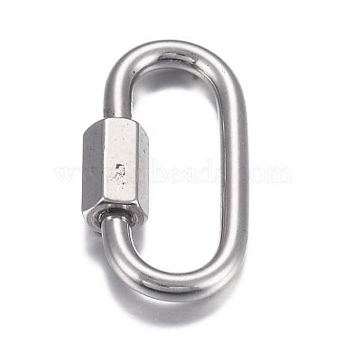 304 Stainless Steel Screw Carabiner Lock Charms(STAS-H107-04A)-4