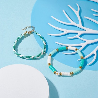 Handmade Polymer Clay Heishi Beads Bracelets Set(X-BJEW-TA00040-03)-3