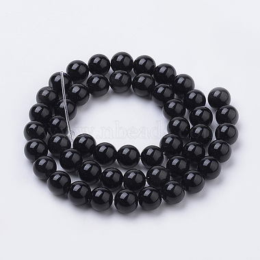 Brins de perles d'onyx noir naturel(G-S259-19-8mm)-2