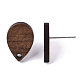 Accessoires de boucles d'oreilles en bois de noyer(X-MAK-N033-007)-3