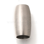 304 Stainless Steel European Beads, Large Hole Beads, Barrel, Matte Stainless Steel Color, 20x11mm, Hole: 8mm(STAS-G350-01B-MP)