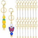 16Pcs Alloy Bar Beadable Keychain for Jewelry Making DIY Crafts, with Lobster Claw Clasps, Golden, 15.7cm(KEYC-SZ0001-16G)