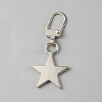 Alloy Zipper Puller, Zip Pull Tab Replacement, Garment and Bag Accessories, Star, Platinum, 45mm(FIND-TAC0011-84P)