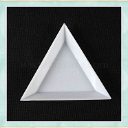Polypropylene(PP) Triangle Nail Art Rhinestone Sorting Trays DIY Decals, 3d Manicure UV Gel Polish DIY Accessory, Rose, White, 7.3x5x1.1cm(X-MRMJ-G003-02)