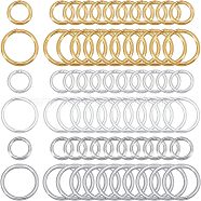 300Pcs 6 Style Brass Round Rings, Soldered Jump Rings, Closed Jump Rings, Soldered, Mixed Color, 50pcs/style(KK-CA0002-95)