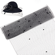 Deco Mesh Ribbons, Tulle Fabric, Tulle Roll Spool Fabric, for Skirt Making, Black, 45cm(SRIB-WH0011-179B-01)