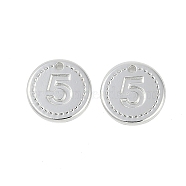 Rack Plating Alloy Pendants, Lead Free & Cadmium Free, Flat Round Charms, Silver, 10x1mm, Hole: 0.9mm(PALLOY-D029-17S-RS)