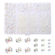 5 Style Transparent Acrylic Beads, AB Colors Plated, Round, Clear, 4~10mm, Hole: 1.2~2mm, 774pcs/box(TACR-YW0001-72)