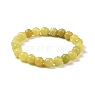 Natural Lemon Quartz Beaded Stretch Bracelets, Round, 1-3/4 inch~2-1/8 inch(48~54mm)(BJEW-S128-15)