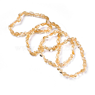 Natural Citrine Bead Stretch Bracelets, Tumbled Stone, Nuggets, Inner Diameter: 2~2-1/4 inch(5.2~5.6cm)(BJEW-K213-62)