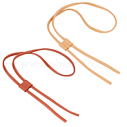 2 Sets 2 Colors PU Imitation Leather Bag Drawstring Cord & Cord Slider Sets, for Bucket Bag Making, Mixed Color, 122.4x0.9x0.45cm, 1 set/color(DIY-WR0002-09)