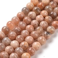 Round Natural Sunstone Beads Strands, 10mm, Hole: 1mm, about 38pcs/strand, 15.4 inch(G-I176-09-10mm)