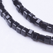 Cube Shaped Crystal Glass Beads Strands, Faceted, Black, 2x2x2mm, Hole: 1mm, about 101pcs/strand, 9 inch(X-GLAA-F012-A02)