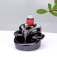 Ceramic Ornaments Backflow Incense Mini Incense Burner Decorative Gifts, Dark Khaki, 62.5x60.5x45mm, Hole: 23.5mm(JX861A)