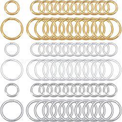 300Pcs 6 Style Brass Round Rings, Soldered Jump Rings, Closed Jump Rings, Soldered, Mixed Color, 50pcs/style(KK-CA0002-95)