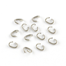 Tarnish Resistant Oval 304 Stainless Steel Open Jump Rings, Stainless Steel Color, 20 Gauge, 4x5x0.8mm(STAS-R067-02)