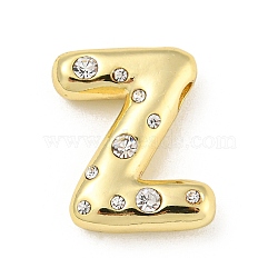 Brass Micro Pave Clear Cubic Zirconia Pendants, Long-Lasting Plated, Cadmium Free & Lead Free, Real 18K Gold Plated, Letter A~Z, Letter Z, 18~19x11~21x5mm, Hole: 2.8~3x1.8~2mm(KK-E093-04G-Z)