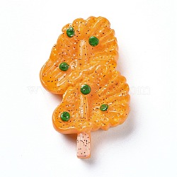 Resin Cabochons, Chinese Cabbage, Orange, 33x21x7mm(RESI-Z002-04)