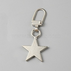 Alloy Zipper Puller, Zip Pull Tab Replacement, Garment and Bag Accessories, Star, Platinum, 45mm(FIND-TAC0011-84P)