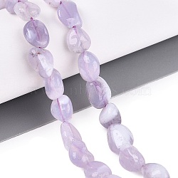 Natural Lavender Amethyst Beads Strands, Nuggets, Tumbled Stone, 7~12x6~8x3.5~7mm, Hole: 0.8~1mm, about 47pcs/strand, 15.75 inch(40cm)(G-N362-14A-01)