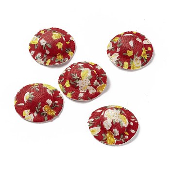 Cloth Cap Crafts Decoration, for DIY Jewelry Crafts Earring Necklace Hair Clip Decoration, FireBrick, 3.5x1.2cm
