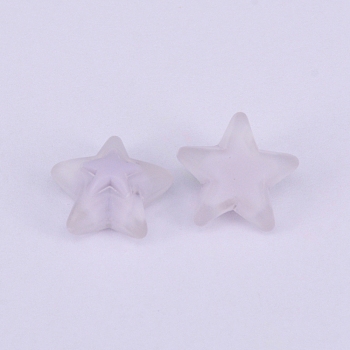Transparent Acrylic Beads, Frosted, DIY Accessories, Clear, Star, Gainsboro, 16x16.5x9.5mm, Hole: 2.5mm