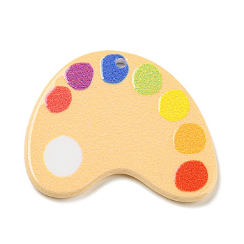 Opaque Acrylic Sided Pendants, Drawing Board
, Colorful, 29x34x2.5mm, Hole: 2mm