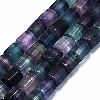Natural Fluorite Beads Strands, Hexagonal Prisms, 10x9x8mm, Hole: 0.8mm, about 38pcs/strand, 15.16 inch(38.5cm)