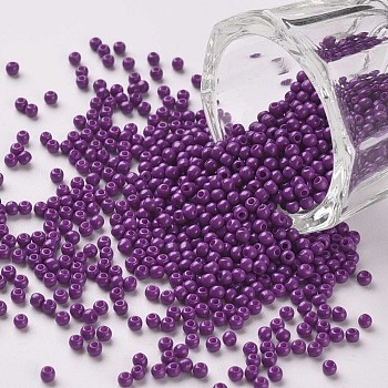 11/0 Grade A Round Glass Seed Beads, Baking Paint, Medium Orchid, 2.3x1.5mm, Hole: 1mm, about 48500pcs/pound