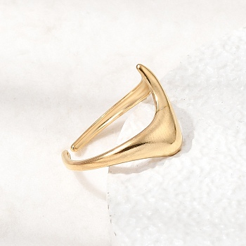 304 Stainless Steel Cuff Open Rings, Nuggets, Golden, 15mm, Inner Diameter: 17mm