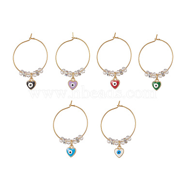 Mixed Color Brass Wine Glass Charms