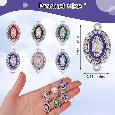 60 Pieces Virgin Mary Charm Connector Our Lady Virgin Mary Link Enamel Metal Charm Pendant(JX330A)-7