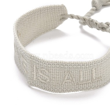 Mot amour est tout bracelet tressé en polycoton (polyester coton) avec breloque pampille(BJEW-F429-05)-2