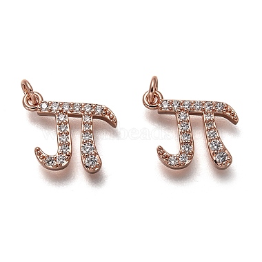 Real Rose Gold Plated Clear Alphabet Brass+Cubic Zirconia Charms