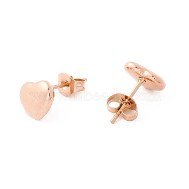 6 paires 304 boucles d'oreilles coeur en acier inoxydable pour femme(EJEW-A067-21RG)-2